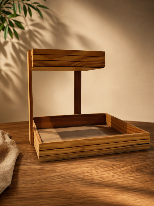 2 Tier Pinewood Tray